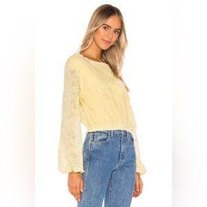Tularosa Revolve Tilly Top yellow texture blouse